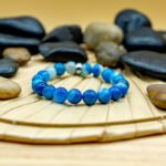 Bracelet Pierre 10mm, Agate Bleu 62-1