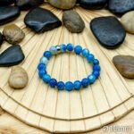 Bracelet Pierre 10mm, Agate Bleu 62-1