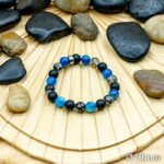 Bracelet Pierre 10, 10mm, Agate Bleu, Agate Dragon, Onyx 37-1