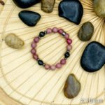 Bracelet Pierre 10mm, Agate Noire, Rhodonite 5-1