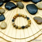 Bracelet Pierre 10mm, Agate Noire, Jaspe marron 17-1