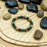 Bracelet Pierre 10mm, Agate Noire, Jaspe marron, Malachite 39-1