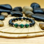 Bracelet Pierre 10mm, Agate Noire, Malachite 4-1