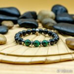 Bracelet Pierre 10mm, Agate Noire, Malachite 4-1