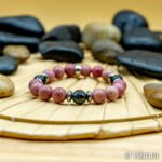 Bracelet Pierre 10mm, Agate Noire, Rhodonite 5-1