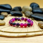 Bracelet Pierre 10mm, Agate Rose 56-1