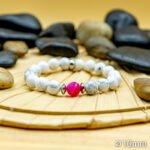 Bracelet Pierre 10mm, Agate Rose, Howlite Blanche 15-1