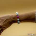 Bracelet Pierre 10mm, Agate Rose, Howlite Blanche 15-1