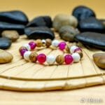 Bracelet Pierre 10mm, Agate Rose, Howlite Blanche, Jaspe marron 40-1