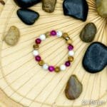 Bracelet Pierre 10mm, Agate Rose, Howlite Blanche, Jaspe marron 40-1