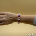 Bracelet Pierre 10mm, Agate Rose, Howlite Blanche, Jaspe marron 40-1