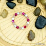 Bracelet Pierre 10mm, Agate Rose, Howlite Blanche, Quartz Rose 41-1