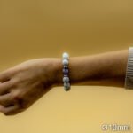 Bracelet Pierre 10mm, Améthyste, Howlite Blanche 22-1
