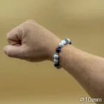 Bracelet Pierre 10mm, Ancre, Howlite Blanche, Œil du Faucon 92-1