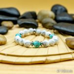 Bracelet Pierre 10mm, Howlite Blanche, Howlite Bleu 8-1