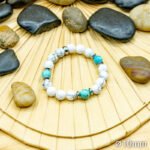 Bracelet Pierre 10mm, Howlite Blanche, Howlite Bleu 8-1