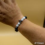 Bracelet Pierre 10mm, Howlite Blanche, Pierre de Lave 12-1