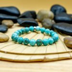 Bracelet Pierre 10mm, Howlite Bleu 63-1