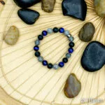 Bracelet Pierre 10mm, Jaspe Grise, Œil du Faucon, Onyx 29-1