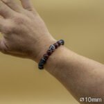 Bracelet Pierre 10mm, Jaspe Rouge, Pierre de Lave, Skull 89-1