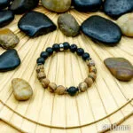 Bracelet Pierre 10mm, Jaspe marron, Pierre de Lave 3-1