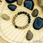 Bracelet Pierre 10mm, Jaspe marron, Pierre de Lave 3-1