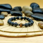 Bracelet Pierre 10mm, Œil du Tigre, Pierre de Lave 10-1