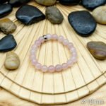 Bracelet Pierre 10mm, Quartz Rose 54-1