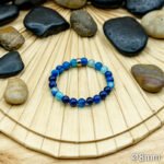 Bracelet Pierre 10mm, Agate Bleu 62-1