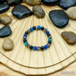 Bracelet Pierre 10, 10mm, Agate Bleu, Agate Dragon, Onyx 37-1