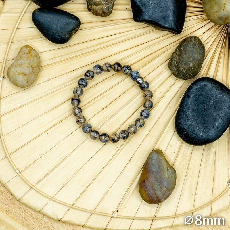 Bracelet Pierre 8mm, Agate Dragon 52-1-2