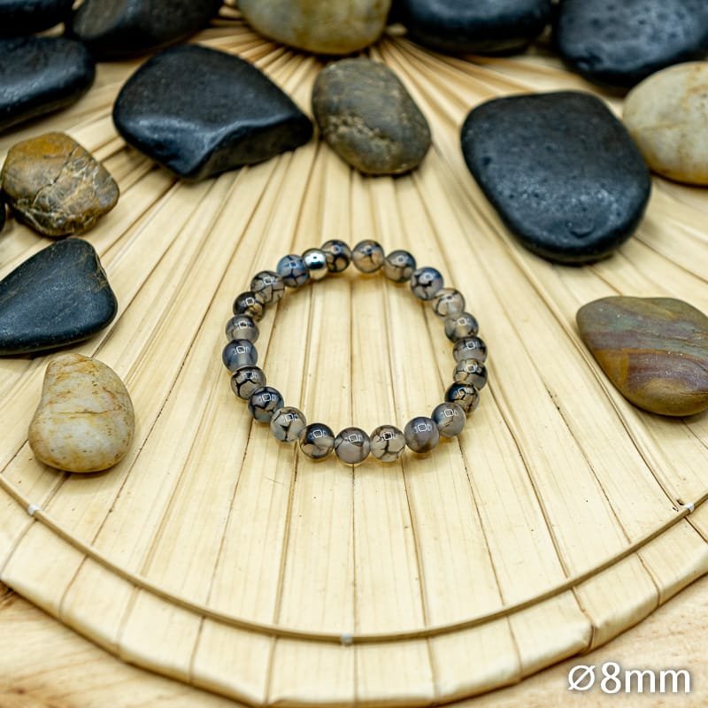 Bracelet Pierre 8mm, Agate Dragon 52-2