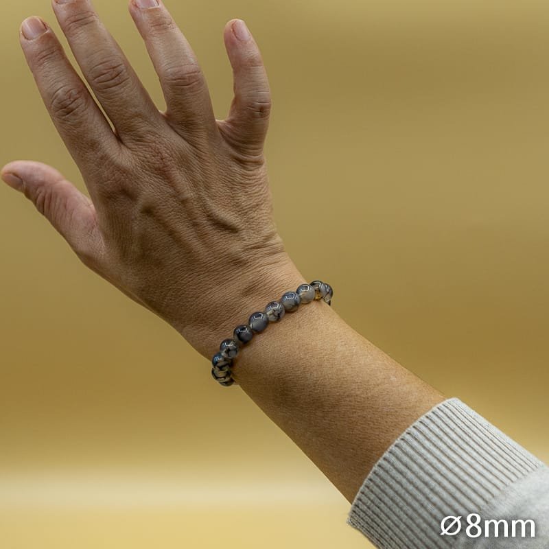 Bracelet Pierre 8mm, Agate Dragon 52-4