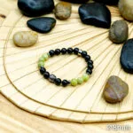 Bracelet Pierre 8mm, Agate Noire, Jade Verte 101-1