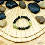 Bracelet Pierre 8mm, Agate Noire, Jade Verte 101-1