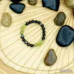 Bracelet Pierre 8mm, Agate Noire, Jade Verte 101-1