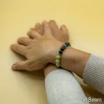 Bracelet Pierre 8mm, Agate Noire, Jade Verte 101-1