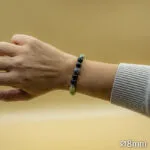 Bracelet Pierre 8mm, Agate Noire, Jade Verte 101-1