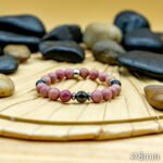 Bracelet Pierre 10mm, Agate Noire, Rhodonite 5-1