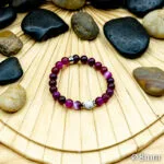 Bracelet Pierre 10mm, Agate Rose, Howlite Blanche 111-1