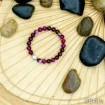 Bracelet Pierre 10mm, Agate Rose, Howlite Blanche 111-1