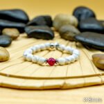 Bracelet Pierre 10mm, Agate Rose, Howlite Blanche 15-1