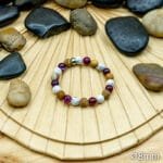 Bracelet Pierre 10mm, Agate Rose, Howlite Blanche, Jaspe marron 40-1