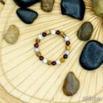 Bracelet Pierre 10mm, Agate Rose, Howlite Blanche, Jaspe marron 40-1