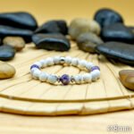 Bracelet Pierre 10mm, Améthyste, Howlite Blanche 22-1