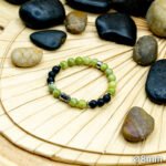 Bracelet Pierre 10mm, Bouddha, Jade Verte, Onyx, spacer 107-1