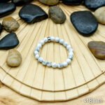 Bracelet Pierre 10mm, Howlite Blanche 60-1