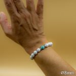 Bracelet Pierre 10mm, Howlite Blanche, Howlite Bleu 8-1