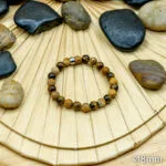 Bracelet Pierre 10mm, Jaspe marron, Œil du Tigre 28-1