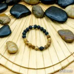 Bracelet Pierre 10mm, Jaspe marron, Pierre de Lave 3-1